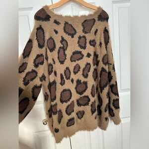 Umgee Leopard Print Sweater